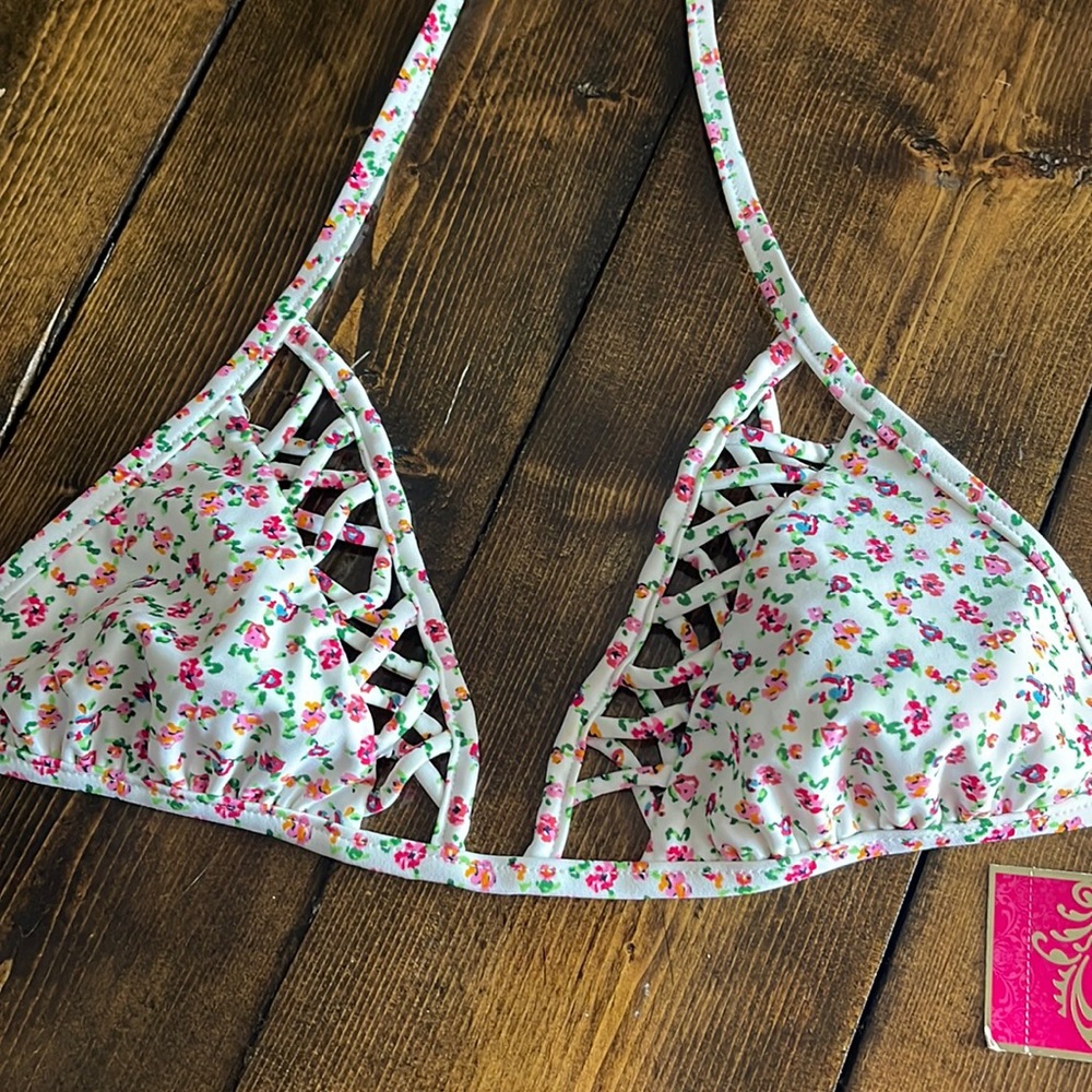 Floral bikini top